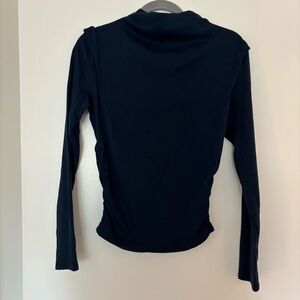 Michael Stars Turtleneck Long Sleeve Top in Navy Blue